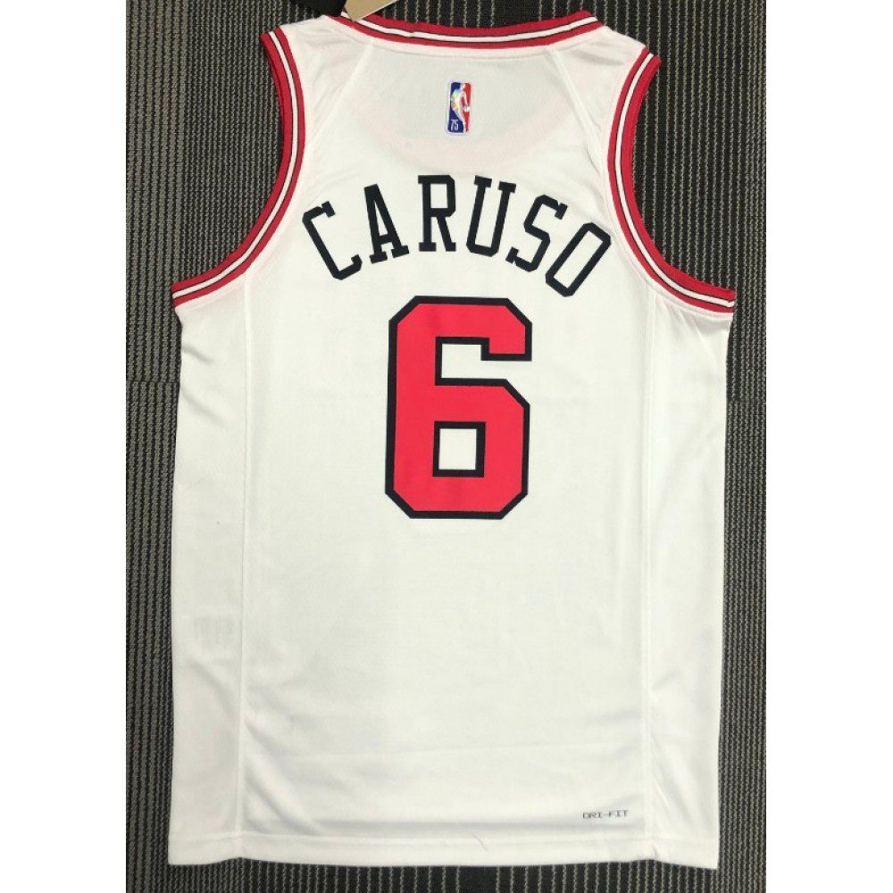 Men's Chicago Bulls Alex Caruso #6 White 2021/22 Diamond Swingman NBA Jersey - Icon Edition-Pro Kit Vault | Brand New 26/27 Sports Jerseys